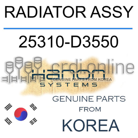 RADIATOR ASSY [HCC / HANON] 25310-D3550 25310D3550 25310 D3550