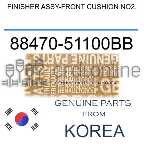 FINISHER ASSY-FRONT CUSHION NO2. [ORIGINAL] 88470-51100BB 8847051100BB 88470 51100BB