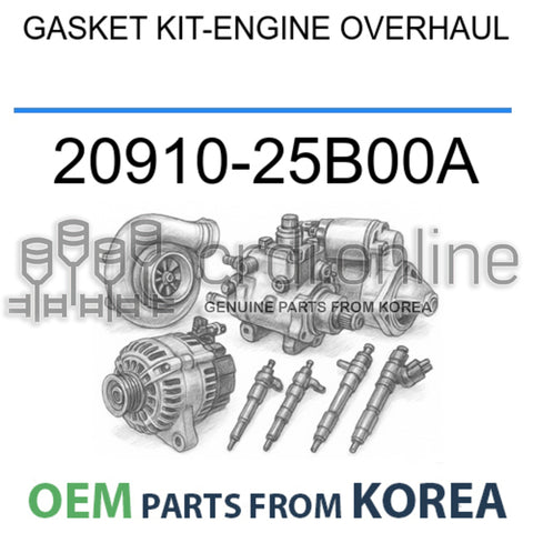 [OEM] GASKET KIT-ENGINE OVERHAUL 20910-25B00A 2091025B00A 20910 25B00A