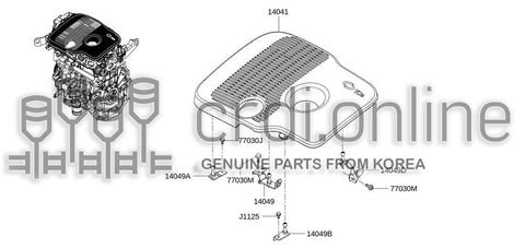 ORNAMAMENT ASSY-ENGINE COVER 14048-1403R 140481403R 14048 1403R