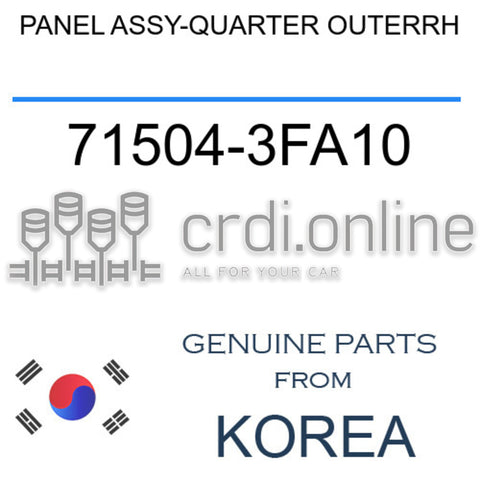 PANEL ASSY-QUARTER OUTERRH [ORIGINAL] 71504-3FA10 715043FA10 71504 3FA10