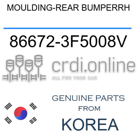 MOULDING-REAR BUMPERRH [ORIGINAL] 86672-3F5008V 866723F5008V 86672 3F5008V
