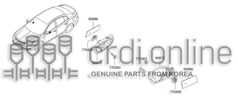 HANDLE ASSY-DOOR INSIDERH 80670-6860R 806706860R 80670 6860R