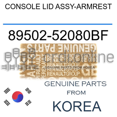 CONSOLE LID ASSY-ARMREST [ORIGINAL] 89502-52080BF 8950252080BF 89502 52080BF