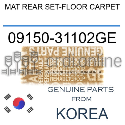 MAT REAR SET-FLOOR CARPET [ORIGINAL] 09150-31102GE 0915031102GE 09150 31102GE