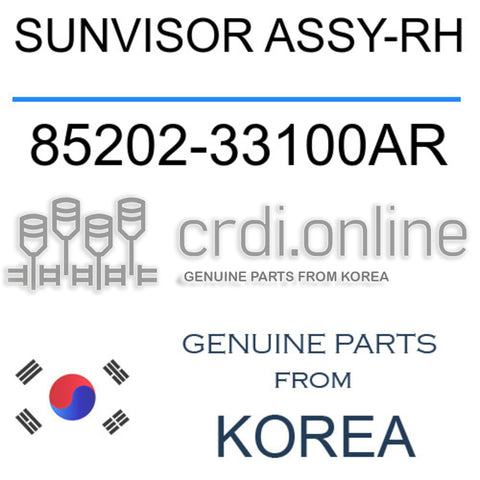 SUNVISOR ASSY-RH 85202-33100AR 8520233100AR 85202 33100AR