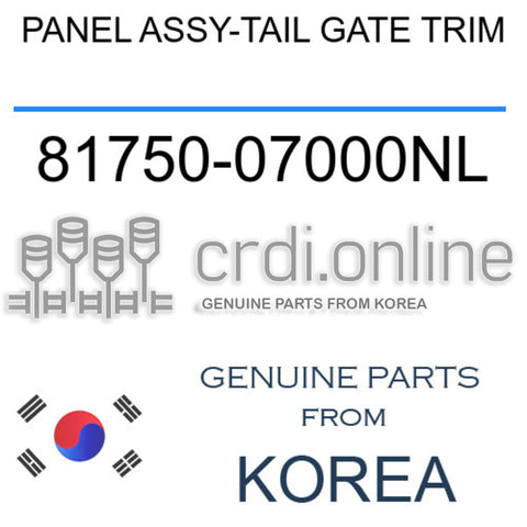PANEL ASSY-TAIL GATE TRIM 81750-07000NL 8175007000NL 81750 07000NL