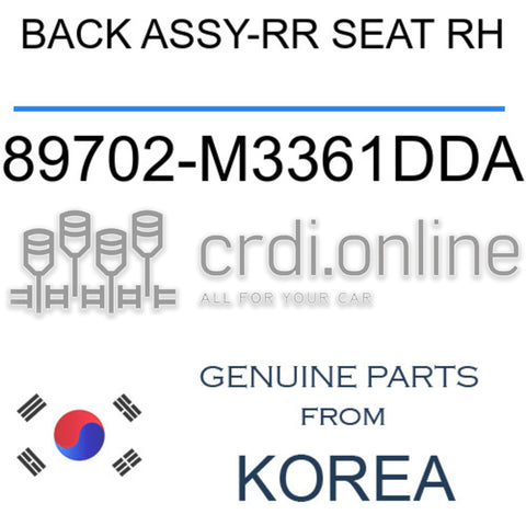 BACK ASSY-RR SEAT RH 89702-M3361DDA 89702M3361DDA 89702 M3361DDA