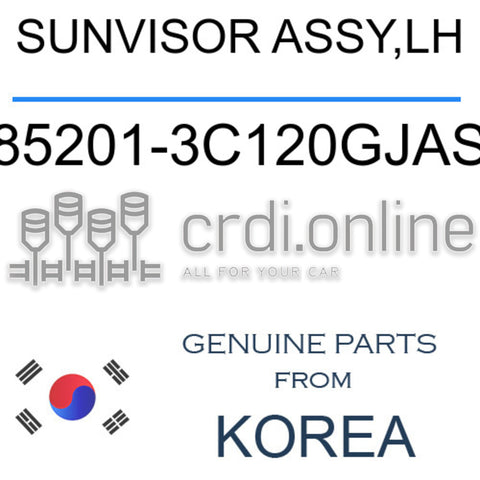 SUNVISOR ASSY,LH [ORIGINAL] 85201-3C120GJAS 852013C120GJAS 85201 3C120GJAS