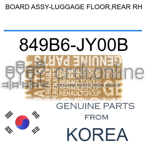 BOARD ASSY-LUGGAGE FLOOR,REAR RH [ORIGINAL] 849B6-JY00B 849B6JY00B 849B6 JY00B