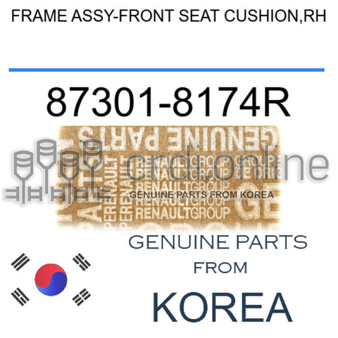 FRAME ASSY-FRONT SEAT CUSHION,RH [ORIGINAL] 87301-8174R 873018174R 87301 8174R