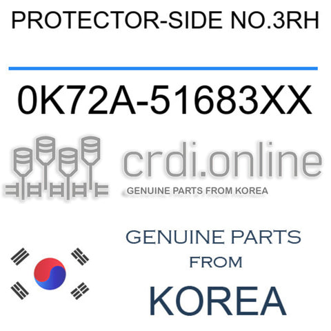 PROTECTOR-SIDE NO.3RH [ORIGINAL] 0K72A-51683XX 0K72A51683XX 0K72A 51683XX