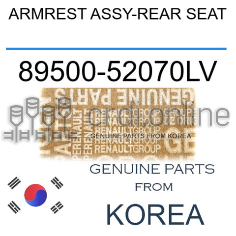ARMREST ASSY-REAR SEAT [ORIGINAL] 89500-52070LV 8950052070LV 89500 52070LV