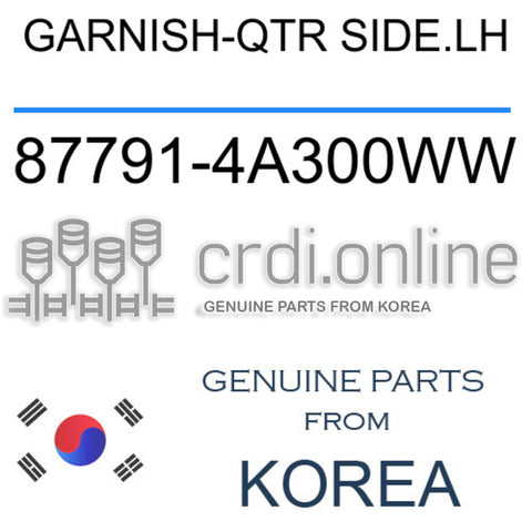 GARNISH-QTR SIDE.LH [ORIGINAL] 87791-4A300WW 877914A300WW 87791 4A300WW