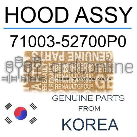 HOOD ASSY [ORIGINAL] 71003-52700P0 7100352700P0 71003 52700P0