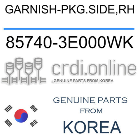 GARNISH-PKG.SIDE,RH 85740-3E000WK 857403E000WK 85740 3E000WK