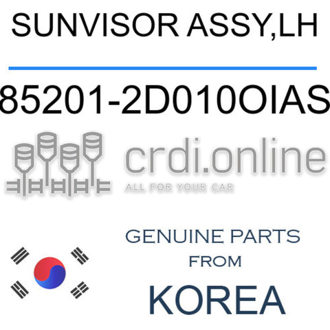 SUNVISOR ASSY,LH [ORIGINAL] 85201-2D010OIAS 852012D010OIAS 85201 2D010OIAS