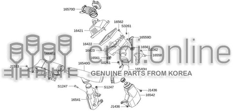 DUCT ASSY-AIRC/S 16570-15900 1657015900 16570 15900