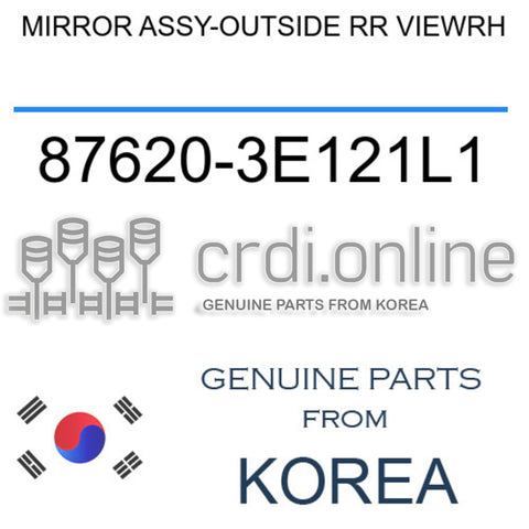 MIRROR ASSY-OUTSIDE RR VIEWRH [ORIGINAL] 87620-3E121L1 876203E121L1 87620 3E121L1