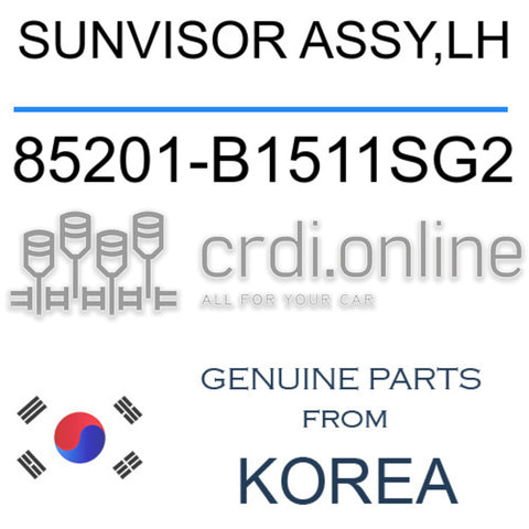 SUNVISOR ASSY,LH [ORIGINAL] 85201-B1511SG2 85201B1511SG2 85201 B1511SG2