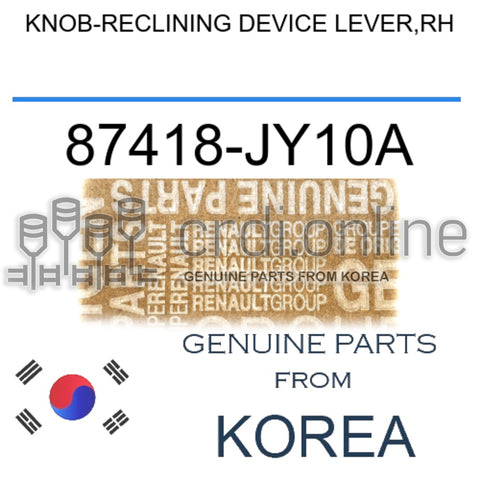 KNOB-RECLINING DEVICE LEVER,RH [ORIGINAL] 87418-JY10A 87418JY10A 87418 JY10A