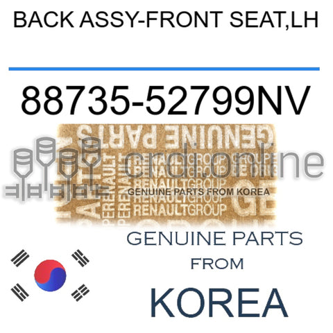 BACK ASSY-FRONT SEAT,LH [ORIGINAL] 88735-52799NV 8873552799NV 88735 52799NV