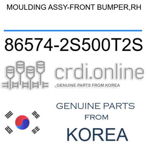 MOULDING ASSY-FRONT BUMPER,RH [ORIGINAL] 86574-2S500T2S 865742S500T2S 86574 2S500T2S