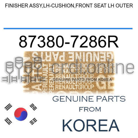 FINISHER ASSY,LH-CUSHION,FRONT SEAT LH OUTER [ORIGINAL] 87380-7286R 873807286R 87380 7286R