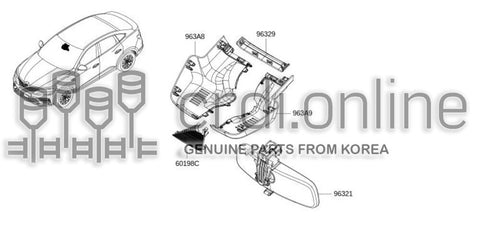 COVER-INSIDE MIRRORUPPER 96329-0888R 963290888R 96329 0888R