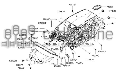 BUMPER 2ND-HOOD [ORIGINAL] 90881-7660R 908817660R 90881 7660R