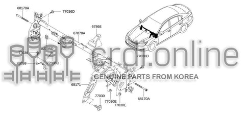 SHAFT-MOUNTINGINSTRUMENT PANEL CROSS MEMBER 68170-8647R 681708647R 68170 8647R