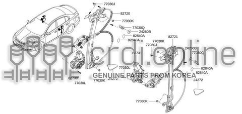 REGULATOR ASSY-REAR DOORLH 82721-0009R 827210009R 82721 0009R