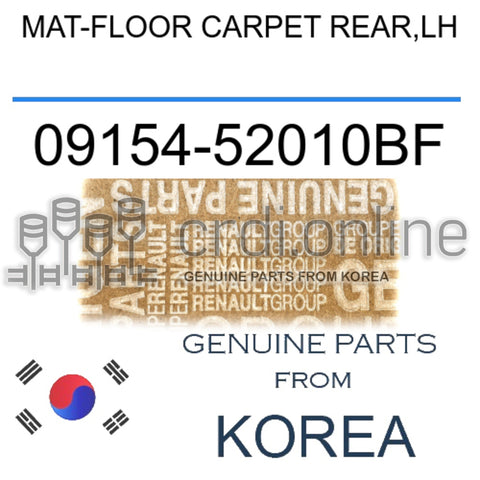 MAT-FLOOR CARPET REAR,LH [ORIGINAL] 09154-52010BF 0915452010BF 09154 52010BF