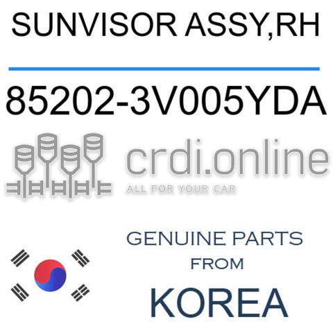 SUNVISOR ASSY,RH 85202-3V005YDA 852023V005YDA 85202 3V005YDA