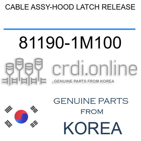 CABLE ASSY-HOOD LATCH RELEASE 81190-1M100 811901M100 81190 1M100