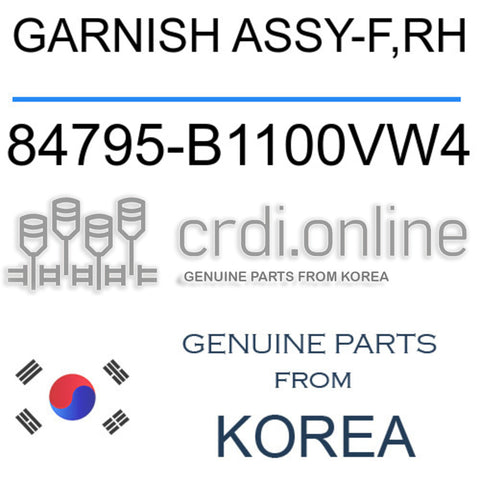 GARNISH ASSY-F,RH [ORIGINAL] 84795-B1100VW4 84795B1100VW4 84795 B1100VW4