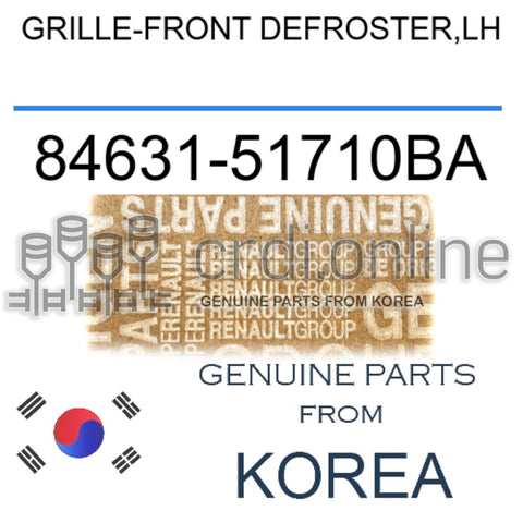 GRILLE-FRONT DEFROSTER,LH [ORIGINAL] 84631-51710BA 8463151710BA 84631 51710BA