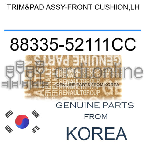 TRIM&PAD ASSY-FRONT CUSHION,LH [ORIGINAL] 88335-52111CC 8833552111CC 88335 52111CC