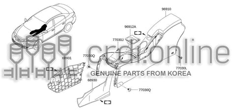 CONSOLE ASSY-CENTER 96910-3820R 969103820R 96910 3820R