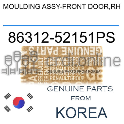 MOULDING ASSY-FRONT DOOR,RH [ORIGINAL] 86312-52151PS 8631252151PS 86312 52151PS
