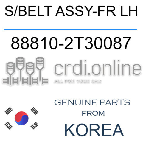 S/BELT ASSY-FR LH [ORIGINAL] 88810-2T30087 888102T30087 88810 2T30087
