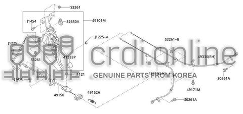 DEVICE ASSY-FOOT PARKING BRAKE 49101-52000GA 4910152000GA 49101 52000GA