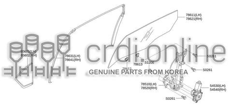 REGULATOR ASSY-REAR DOORRH 78525-52010 7852552010 78525 52010