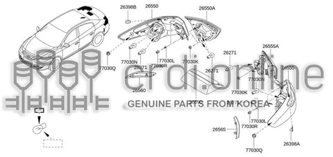 REFLECTOR ASSY-REFLEXLH 26565-0004R 265650004R 26565 0004R
