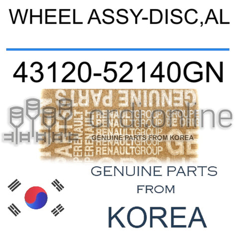 WHEEL ASSY-DISC,AL [ORIGINAL] 43120-52140GN 4312052140GN 43120 52140GN