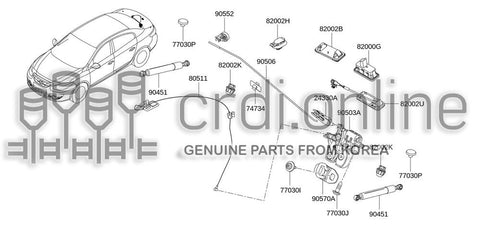 CONTROL-TRUNK LID OPENING 90606-0856R 906060856R 90606 0856R