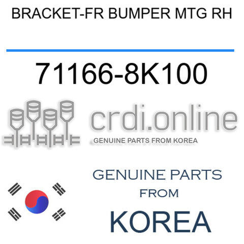 BRACKET-FR BUMPER MTG RH 71166-8K100 711668K100 71166 8K100