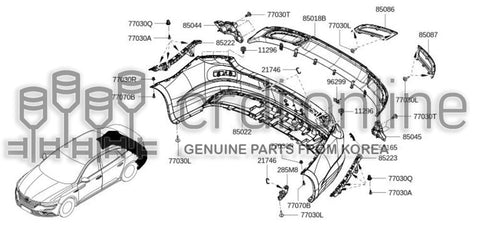 FASCIA-REAR BUMPERNO PAINT [ORIGINAL] 85010-2787V 850102787V 85010 2787V