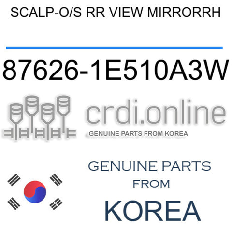 SCALP-O/S RR VIEW MIRRORRH [ORIGINAL] 87626-1E510A3W 876261E510A3W 87626 1E510A3W