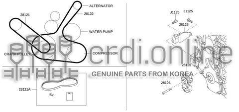 BELT KIT-POWER STEERING 28121-15900K0 2812115900K0 28121 15900K0